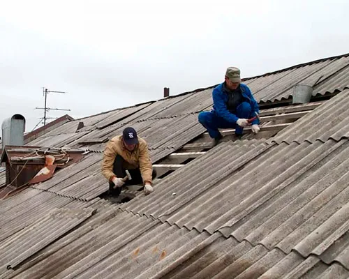 Замена шифера на металлочерепицу